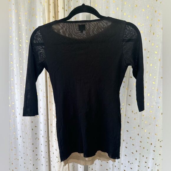 Daniel Boudon UK Formes Paris Mesh Lined Boat Neck Quarter Sleeve Classic Top 2 - Picture 3 of 4